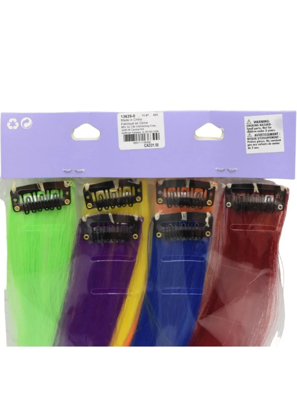 Claires Faux Hair Extensions 6 Piece Set Clip In Multicolor 20 Inch Synthetic NW